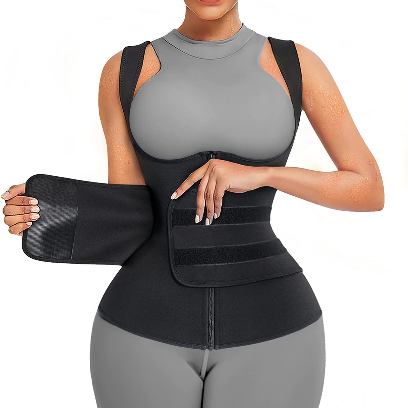 Sweat Waist Trainer Belt Neoprene - Neopreen saunapak voor dames, sauna-zweetvest, tailletrainer,